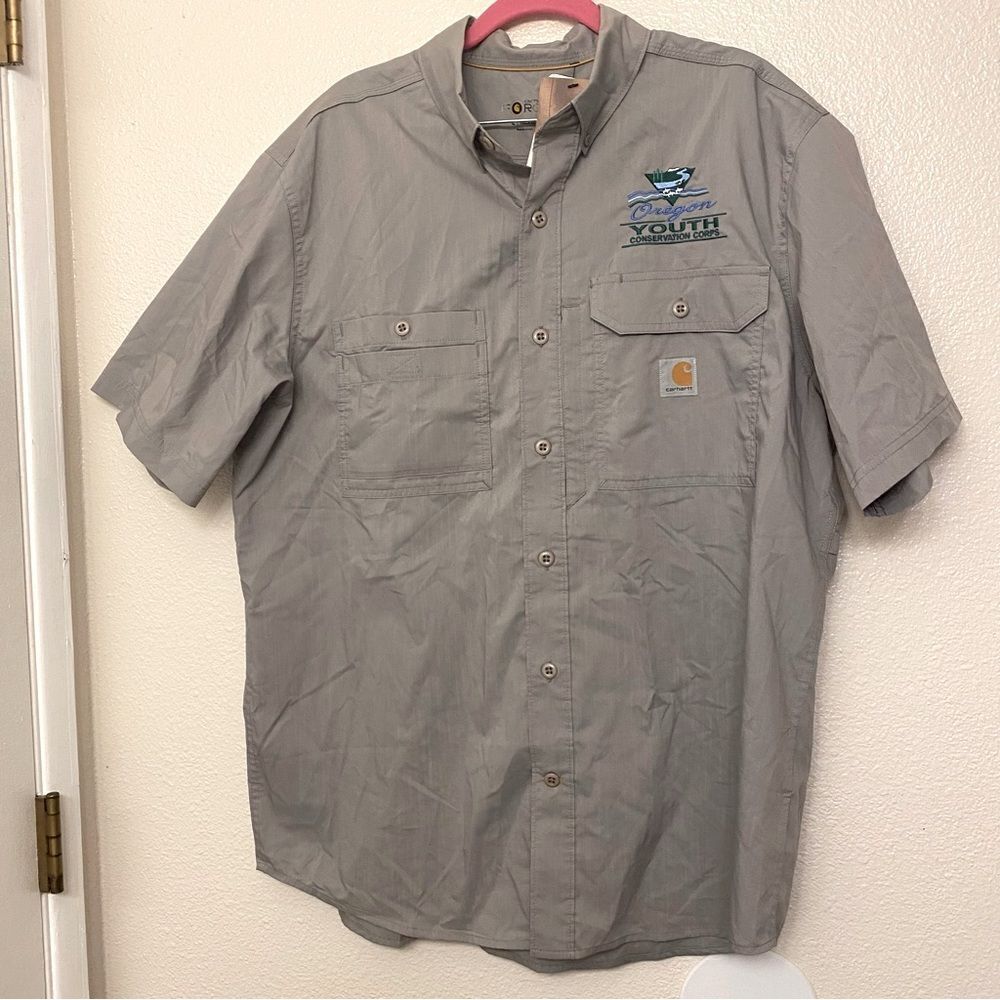 Carhartt Force Ridgefield gray Short Sleeve Shirt Oregon Youth Conservation L